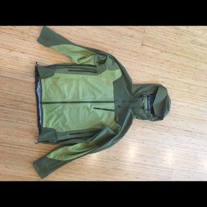 Outdoor research soft shell jacket with hood